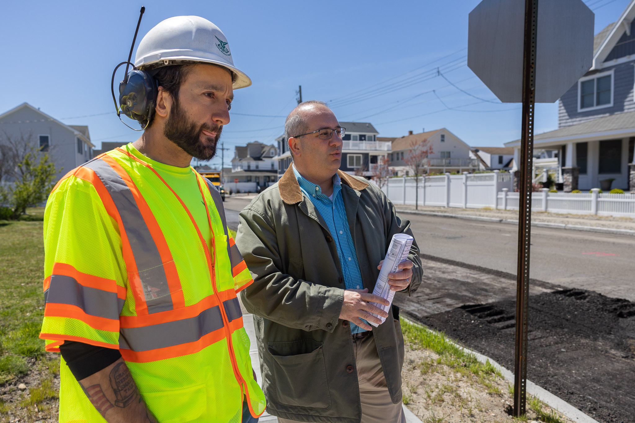 American Asphalt employee on emergency repair job site