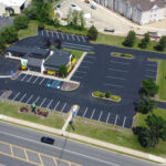 Overhead view of new parking lot