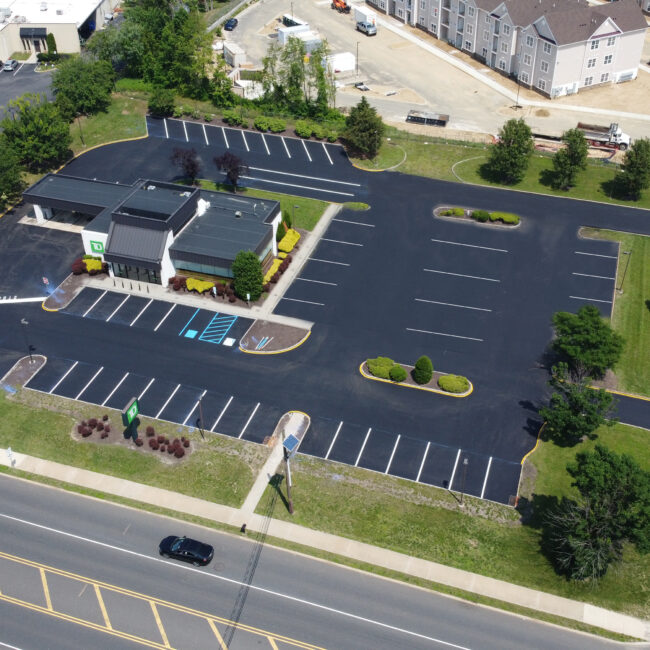 Overhead view of new parking lot