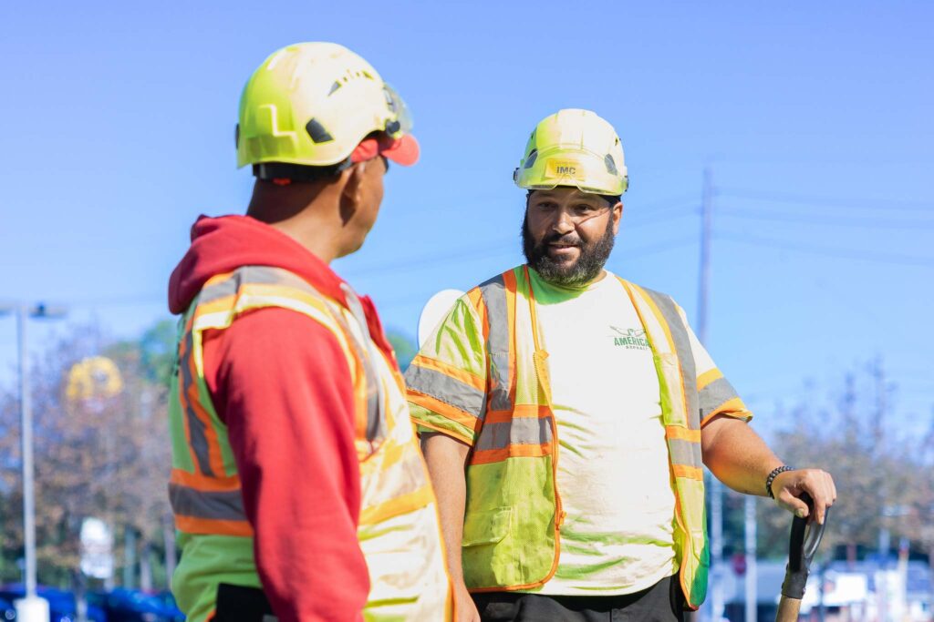 American Asphalt workers at job site